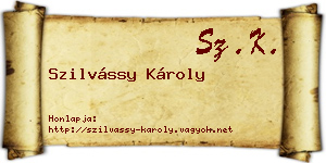 Szilvássy Károly névjegykártya