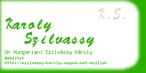 karoly szilvassy business card