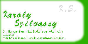 karoly szilvassy business card